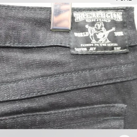 New True Religion Women Black Jeans Denim Boot Leg Joey 29 USA Sequins Logo - Picture 4 of 9